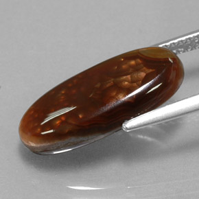 Ágata de fogo multicolorido natural 4,87ct, transparente, transparente/translúcido