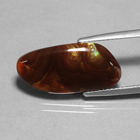Ágata de fogo multicolorido natural 6,59ct, transparente, transparente/translúcido