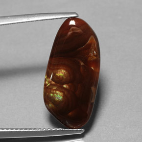 Ágata de fogo multicolorido natural 6,59ct, transparente, transparente/translúcido