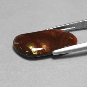Ágata de fogo multicolorido natural 6,59ct, transparente, transparente/translúcido