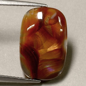 Ágata de fogo multicolorido natural 4,84ct, transparente, transparente/translúcido