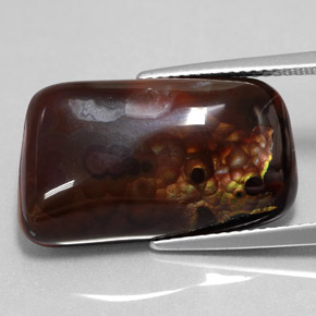 Ágata de fogo multicolorido natural 15,26ct, forma extravagante, opaco