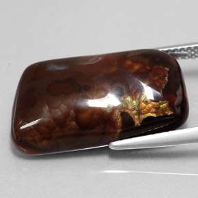 Ágata de fogo multicolorido natural 15,26ct, forma extravagante, opaco