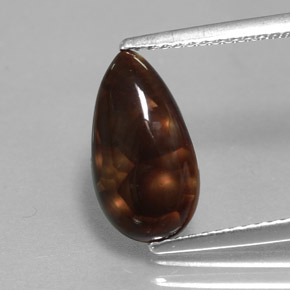 Ágata de fogo multicolorido natural 2,18ct, formato de pêra, opaco
