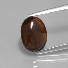 Ágata de fogo multicolorido natural 2,14ct, corte oval, opaco