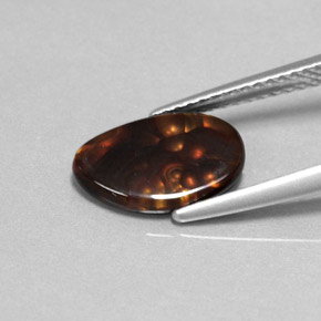 Ágata de fogo multicolorido natural 1,76ct, forma extravagante, opaco