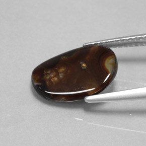 Ágata de fogo multicolorido natural 3,13ct, forma extravagante, opaco
