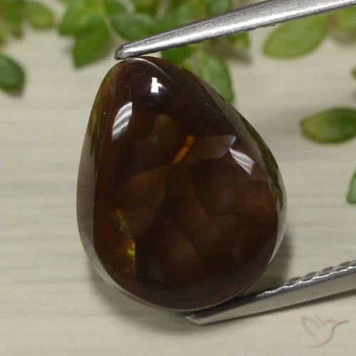 4.89ct Natural Multicolorido Ágata de fogo, Formato de pêra, Opaco