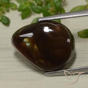 Ágata de fogo Multicolorido Natural 4.89ct, Formato de pêra, Opaco