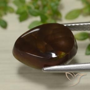 Ágata de fogo Multicolorido Natural 4.89ct, Formato de pêra, Opaco