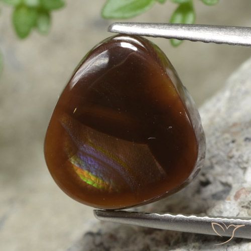 3.36ct Natural Multicolorido Ágata de fogo, Chique, Translúcido