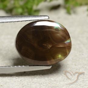 Ágata de fogo multicolorido natural 5,15ct, corte oval, opaco