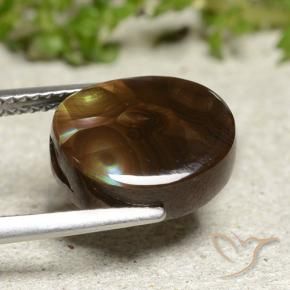 Ágata de fogo multicolorido natural 5,15ct, corte oval, opaco