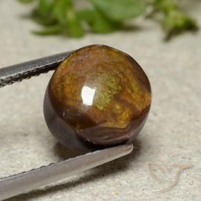 Ágata de fogo Multicolorido Natural 3.92ct, Redondo, Opaco