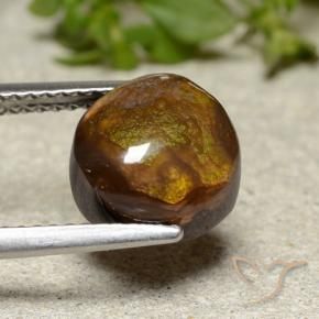 Ágata de fogo Multicolorido Natural 3.92ct, Redondo, Opaco