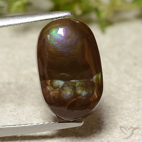 6.24ct Natural Multicolorido Ágata de fogo, oval, Translúcido