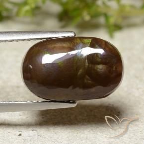 Ágata de fogo Multicolorido Natural 6.24ct, oval, Translúcido