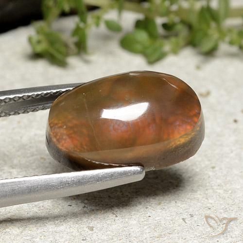 Ágata de fogo Multicolorido Natural 6.66ct, oval, Opaco