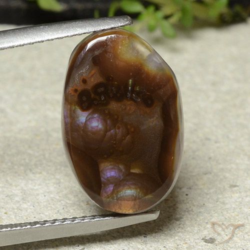 7.65ct Natural Multicolorido Ágata de fogo, oval, Opaco