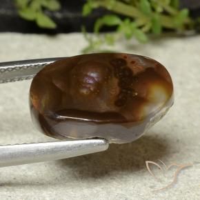 Ágata de fogo Multicolorido Natural 7.65ct, oval, Opaco