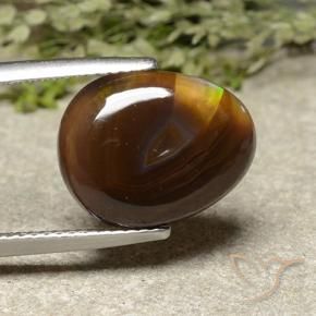Ágata de fogo Multicolorido Natural 5.43ct, Formato de pêra, Opaco