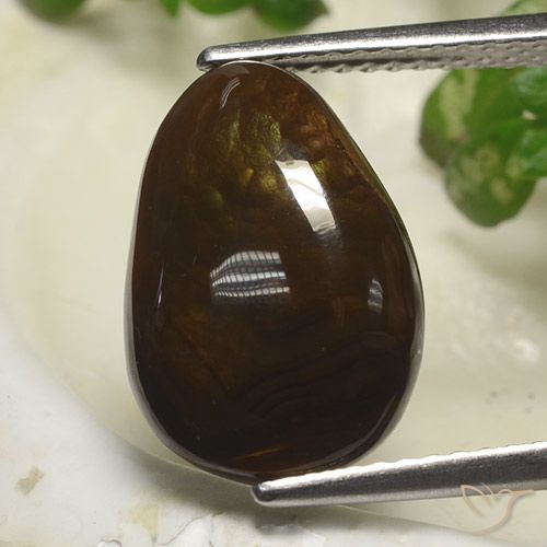5.43ct Natural Multicolorido Ágata de fogo, Formato de pêra, Opaco