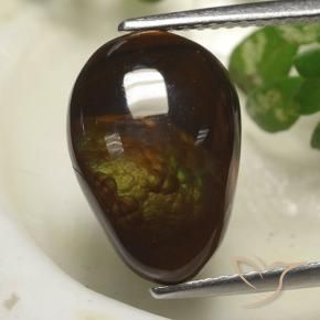 Ágata de fogo Multicolorido Natural 5.43ct, Formato de pêra, Opaco
