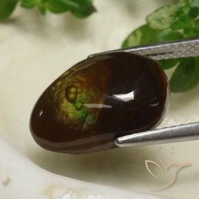 Ágata de fogo Multicolorido Natural 5.43ct, Formato de pêra, Opaco