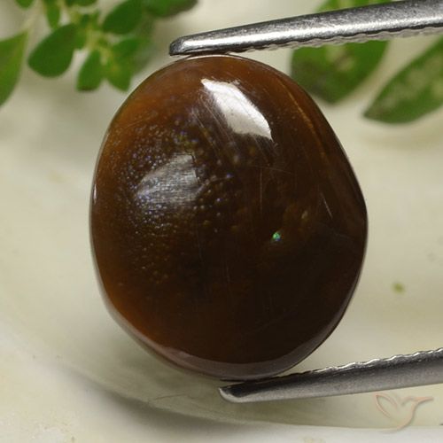5.83ct Natural Multicolorido Ágata de fogo, oval, Opaco