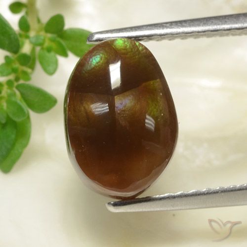 3.36ct Natural Multicolorido Ágata de fogo, oval, Opaco