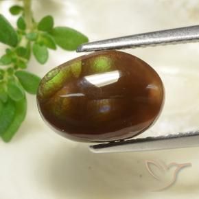 Ágata de fogo Multicolorido Natural 3.36ct, oval, Opaco