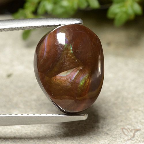 7.46ct Natural Multicolorido Ágata de fogo, oval, Opaco