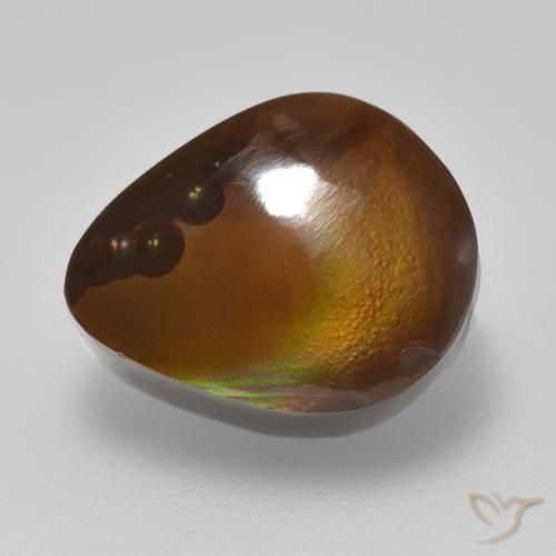 Ágata de fogo Multicolorido Natural 5.78ct, Formato de pêra, Opaco