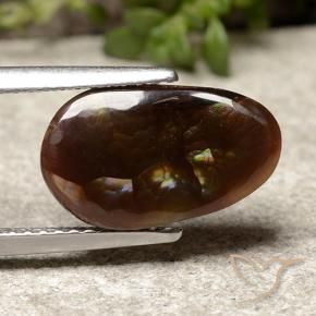 Ágata de fogo Multicolorido Natural 2.38ct, oval, Opaco