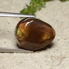 Ágata de fogo Multicolorido Natural 5.70ct, Formato de pêra, Opaco