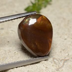 Ágata de fogo Multicolorido Natural 5.70ct, Formato de pêra, Opaco