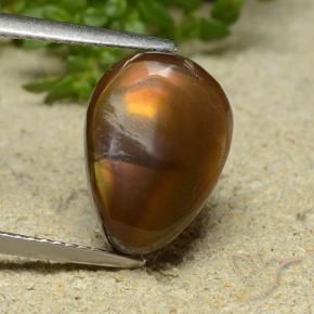 Ágata de fogo Multicolorido Natural 5.57ct, Formato de pêra, Opaco