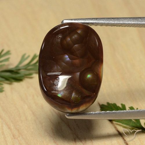 4.65ct Natural Multicolorido Ágata de fogo, oval, Opaco