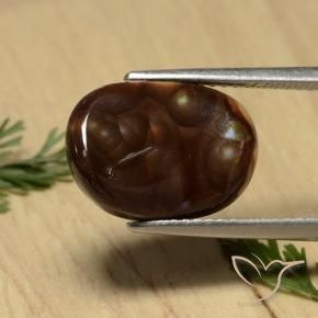 Ágata de fogo Multicolorido Natural 4.65ct, oval, Opaco
