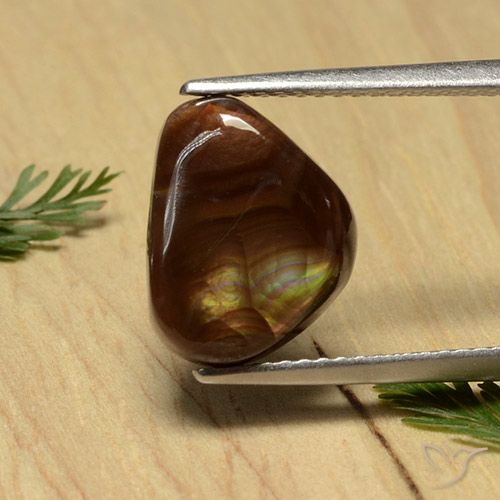 3.94ct Natural Multicolorido Ágata de fogo, Trilhão, Opaco