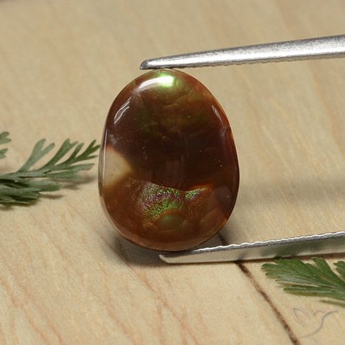 3.74ct Natural Multicolorido Ágata de fogo, oval, Opaco