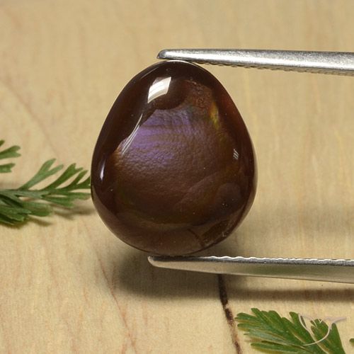 4.68ct Natural Multicolorido Ágata de fogo, Formato de pêra, Opaco