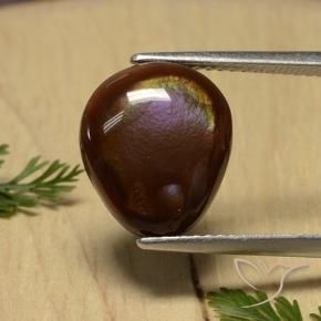 Ágata de fogo Multicolorido Natural 4.68ct, Formato de pêra, Opaco