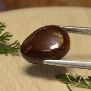Ágata de fogo Multicolorido Natural 4.68ct, Formato de pêra, Opaco