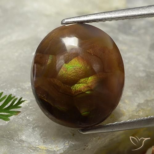 7.18ct Natural Multicolorido Ágata de fogo, oval, Opaco