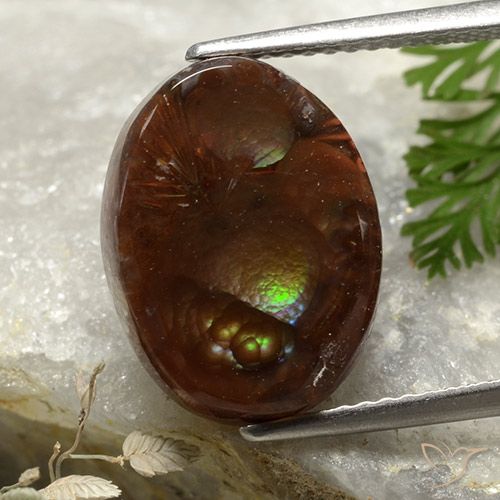 6.00ct Natural Multicolorido Ágata de fogo, oval, Opaco