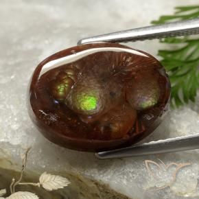 Ágata de fogo Multicolorido Natural 6.00ct, Corte Oval, Opaco