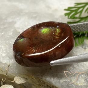 Ágata de fogo Multicolorido Natural 6.00ct, Corte Oval, Opaco