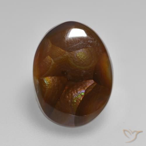 6.40ct Natural Multicolorido Ágata de fogo, oval, Opaco