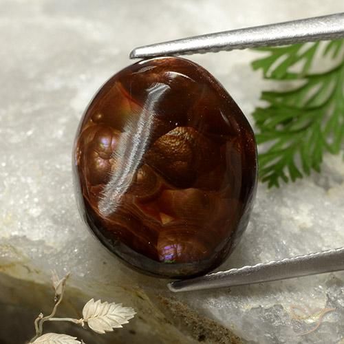 6.65ct Natural Multicolorido Ágata de fogo, oval, Opaco